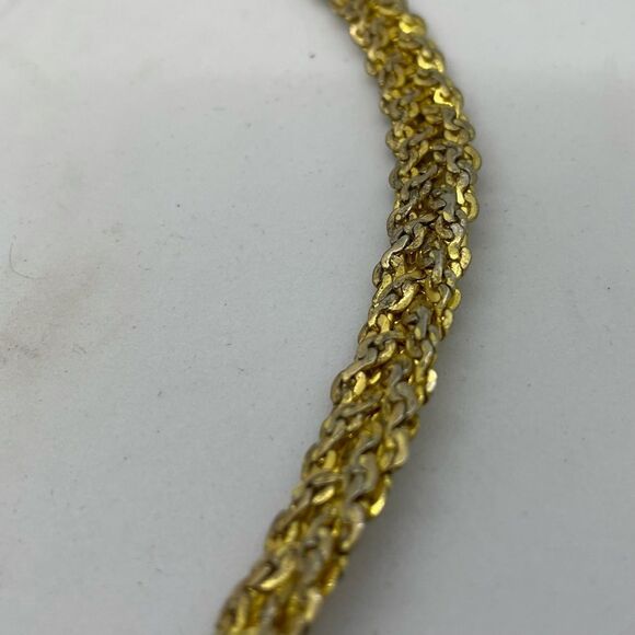 Chunky Gold Chain Braided Necklace 20 inches Vintage Mob Wife Gold Necklace - Picture 12 of 15